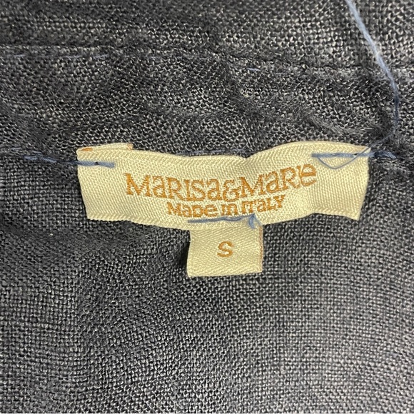 Marisa & Marie Romper Womens Small Blue Linen Half Button Coastal Vacation Beach - Picture 6 of 16